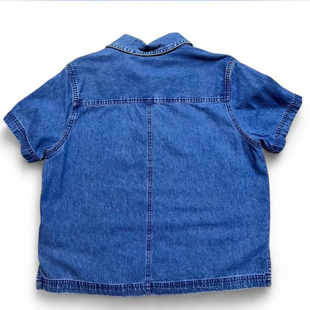 Vintage Embroidered Denim Floral Top - Picture 3 of 3